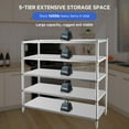 thumbnail image 2 of Amkui Storage Shelves, 5-Tier Stainless Steel Shelving Organizer, Heavy Duty Garage Shelving Unit, Metal Shelves Organizer for Pantry, Kitchen, Closet, Hotel, Commercial, Office, Rust-Resistant, 2 of 6