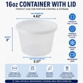 thumbnail image 2 of Heavy Duty Deli Containers with Lids | Airtight Food Storage Containers | Clear Kitchen Organizing Leak Proof, BPA-free 16 oz, Heavy Duty | Set of 480, 2 of 9