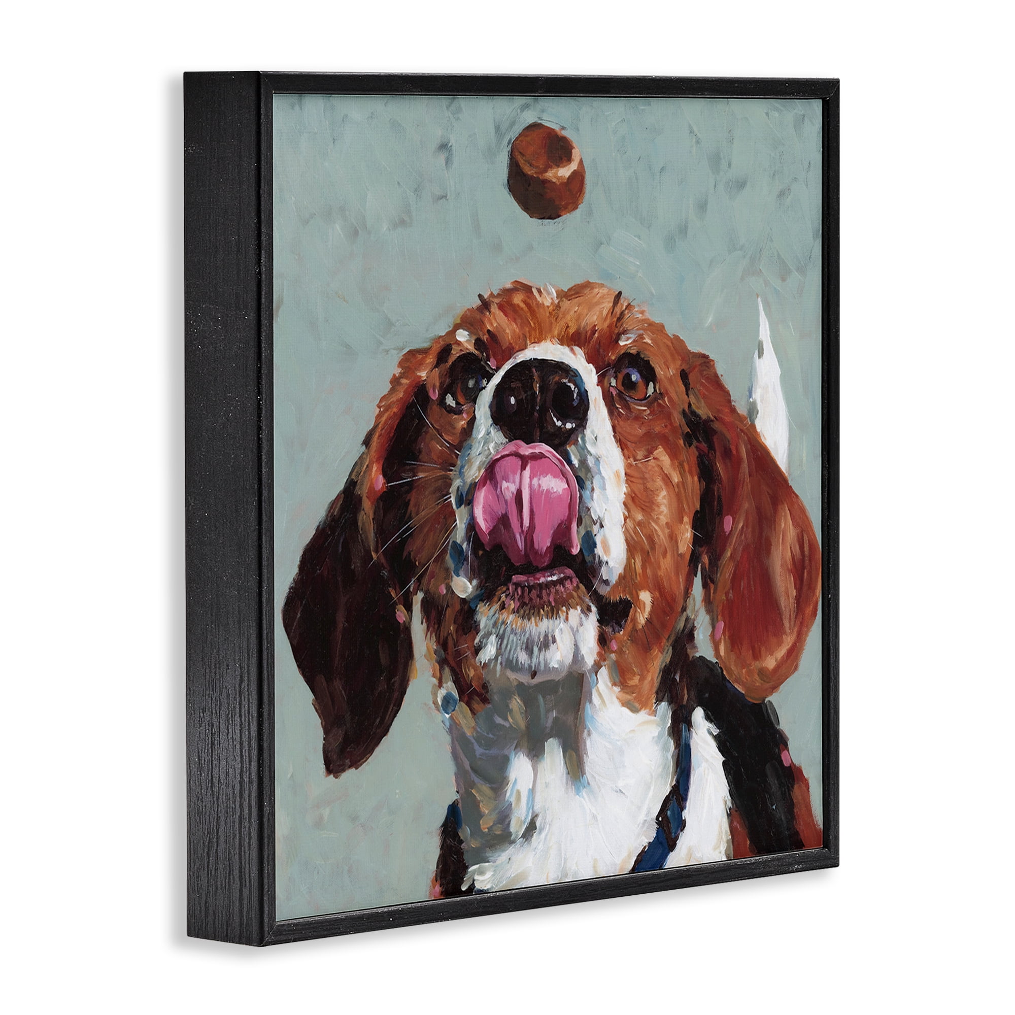 Stupell Industries Beagle Treat Excitement Black Framed Giclee Art, design by Studio Bautista
