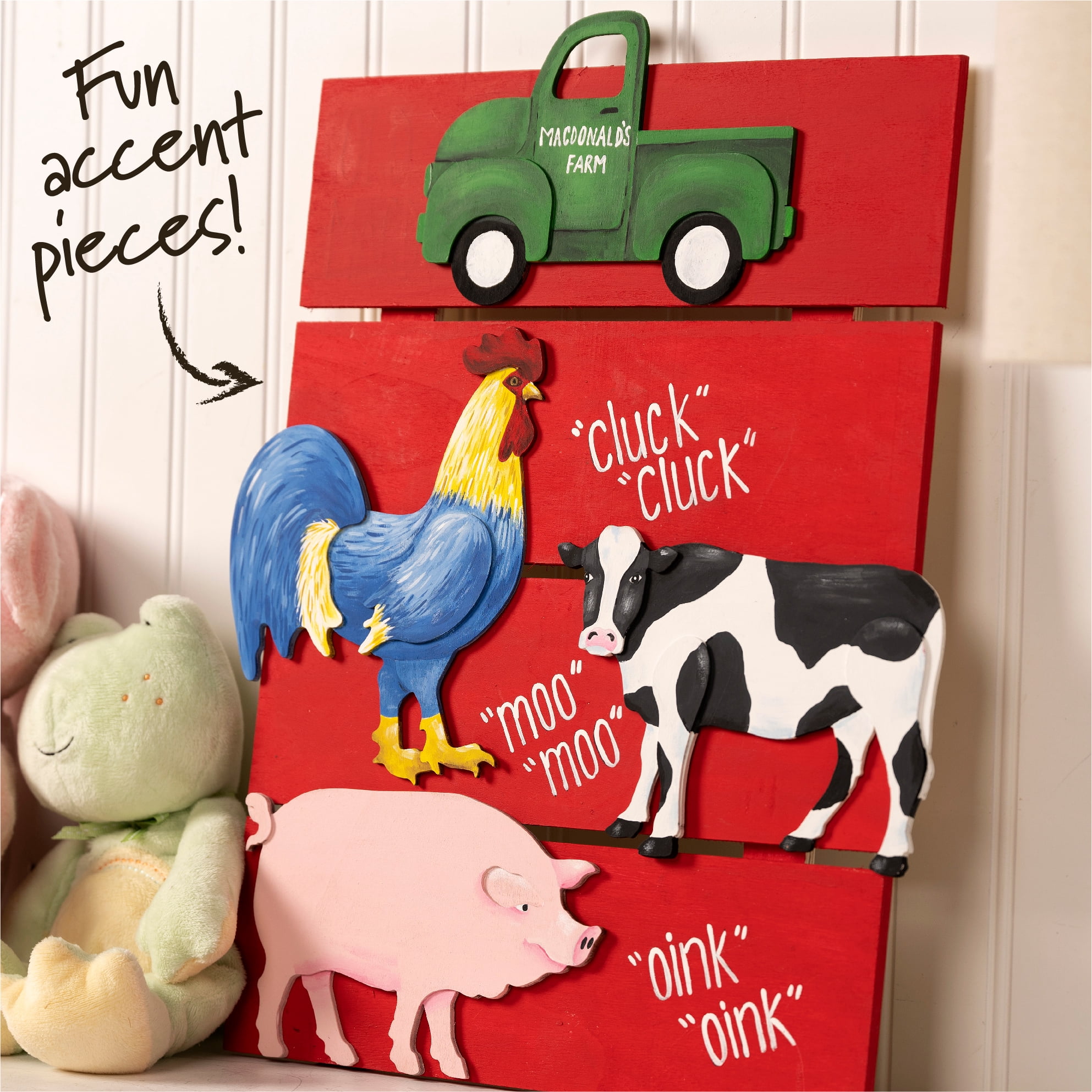 Plaid Surfaces Layered Wood Shape, Cow