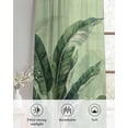 thumbnail image 6 of Palm Leaves Tropical Sheer Curtains 63 Inch Length 2 Panels Set for Living Room/Bedroom, Green Botanical Summer Green Ombre Kitchen Curtains Grommet Semi-Sheer Curtains Window Treatments 42"x63"x2, 6 of 7