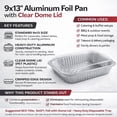 thumbnail image 3 of VeZee' JETfoil Disposable Disposable Aluminum 9" x 13" Extra Deep With Dome Lids Pack of 1000, 3 of 5