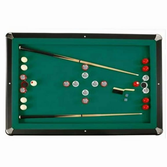 Olympian Athletics 54-Inch Slate Pool Table w/Cues, Balls & Chalk, Green