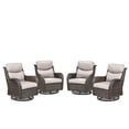 thumbnail image 2 of PARKWELL Patio Wicker Chairs Swivel Rocker Set of 4,Outdoor Rattan Swivel Glider Rocking Lounge Chairs for Patio Porch Pool,Brown/Beige, 2 of 7