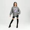 thumbnail image 3 of Women's Gameday Couture Gray TCU Horned Frogs Oversized Pure Motion Corded Sweatshirt, 3 of 4