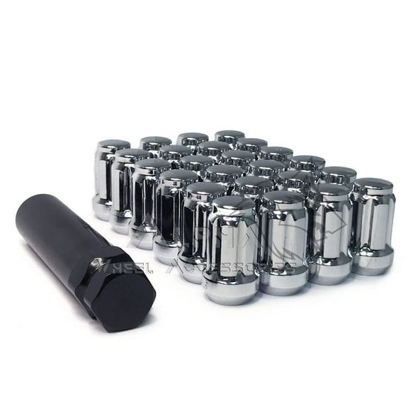 24Pc 7/16-20 Chrome 6 Spline Lug Nuts For Chevy GMC Blazer K10 K5 V1500   1 Key