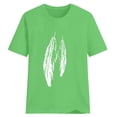 thumbnail image 5 of Tops ! Xihbxyly Oversized Tops for Women, Women's Shirt Tees Funny Cute Short Sleeve Round Neck Fall T Shirt Print Shirt Gift Tops Blouse Gift for Women Green XXL, 5 of 6