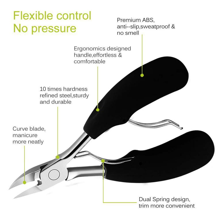 DRMODE Toenail Clippers for Thick Nails - Professional Toe Nail Clippers  for Thick Toenails Sharp Curved Blade Mess Free Nail Clippers