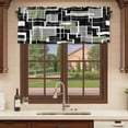 thumbnail image 6 of 2 Pack Valances for Window, Sage Green Black Geometric Short Curtains for Kitchen Bedroom Living Room, Modern Abstract Art Block Rod Pocket Small Window Treatment Valance Drapes 54 x 18 Inch, 6 of 8
