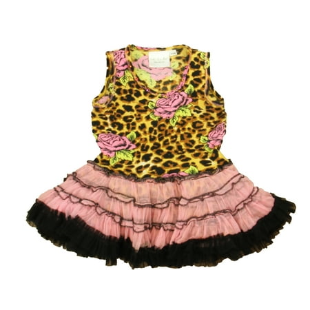 

Pre-owned Ooh La La Couture Girls Leopard | Pink Dress size: 12 Months