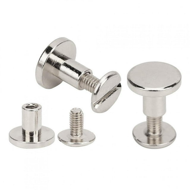 Greensen Rivet Kit,50 Set 8mm Pure Copper Flat Head Rivets Leather Strap Screws Kit for Notebook Binding,Flat Head Rivet