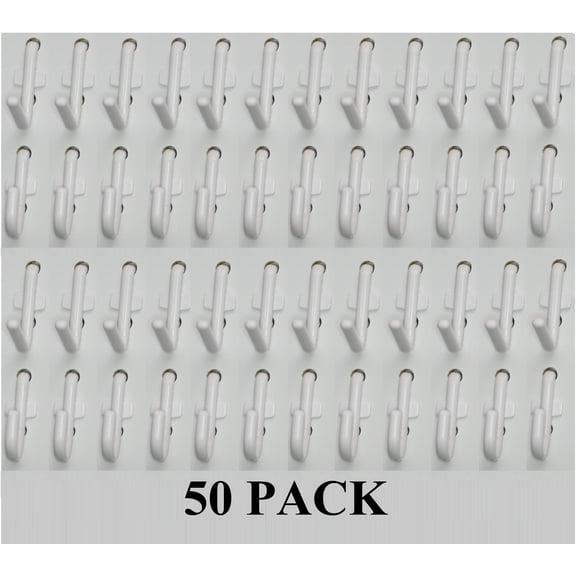 J & L Style Plastic White Pegboard Locking Hooks Kits - Multi-Packs | Garage storage jewelry tools crafts Plastic Peg board hooks - 50