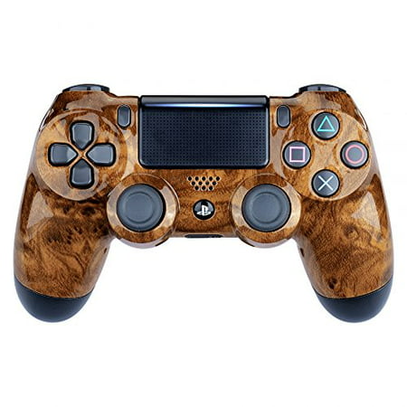 eXtremeRate Bird's Eye Wood Grain Hydro Dipped Front Housing Shell Case, Faceplate Cover Replacement Kit for Playstation 4