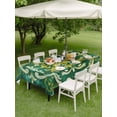 thumbnail image 5 of 60x120 Inch Outdoor Tablecloth with Umbrella Hole Zipper Rectangle Green Yellow Flower Ethnic Rectangular Tablecloths Outside Waterproof Boho Vintage Abstract Patio Table Cloth Cover for Picnic Party, 5 of 8