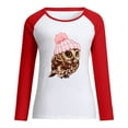 thumbnail image 3 of LoyisVidion Owl Print Color-Block Sweatshirt - Women Owl Print Stitching Contrast Color Top Sweater Long Sleeves Basic Round Neck T-Shirt, 3 of 5