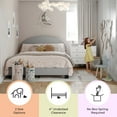 thumbnail image 4 of Buzz & Bloom Kids Full-Size Platform Bed with Curved Channel Stitched Headboard, Gray, 4 of 12