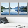 thumbnail image 3 of wall26 Framed Canvas Print Wall Art Set Springtime Zen Serene Mountain Lake Nature Wilderness Photography Realism Rustic Landscape Colorful Cool for Living Room, Bedroom, Office - 24"x36"x3, 3 of 5