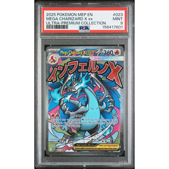 Collectible 2025 Pokemon Mega Evolution Black Star Promo Ultra Premium Collection Mega Charizard X Ex #023 PSA 9