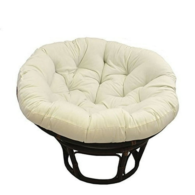 International Caravan 42-Inch Rattan Papasan Chair with Solid Twill Cushion International Caravan 42-Inch Rattan Papasan Chair with Solid Twill Cushion