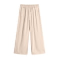 thumbnail image 4 of Sweatpants for Teen Girls Y2K Girls Wide Leg Pants High Rise Loose Fit Elastic Waist Drawstring Button Detail Solid Casual for School Travel, 4 of 5