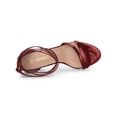 thumbnail image 4 of BLISSFUL STEP Lace Up Open Toe Stiletto Heeled Sandals for Women Maroon 9, 4 of 7