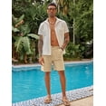 thumbnail image 2 of COOFANDY Men' Casual Linen Shorts 8 Inch Inseam Elastic Waist Lightweight Summer Beach Shorts, 2 of 6