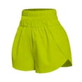 thumbnail image 7 of WULMLEO Women's Quick-Dry Running Shorts Elastic High Waisted Workout Active Shorts Sport Athletic Shorts Fluorescent Green XL, 7 of 7