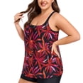 thumbnail image 5 of Ocean Blues Women's Plus Size Mesh Tankini Top Blouson Tankini Bathing Suit Top Loose Fit Swimsuit for Woman Size L, 5 of 6