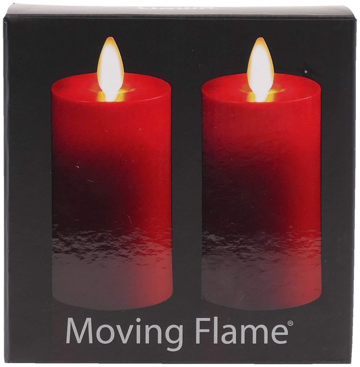 Set of 2 Liown Votive Flameless Candles 2"x3.5" Red Unscented Moving
