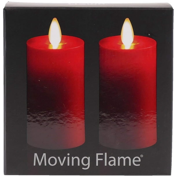 Set of 2 Liown Votive Flameless Candles 2"x3.5" Red Unscented Moving