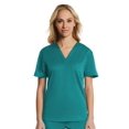 thumbnail image 4 of EL9605 V-Neck Scrub Top for Men & Women | Perfect for Medical, Dental, Veterinary Teal X-Small, 4 of 4