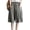 Green, variant on Womens Cotton Linen Blend Elastic Waist Wide Leg Culottes Casual Loose Cropped Pants with Side Buttons and Pockets Lightweight Solid Color Daily Wear
