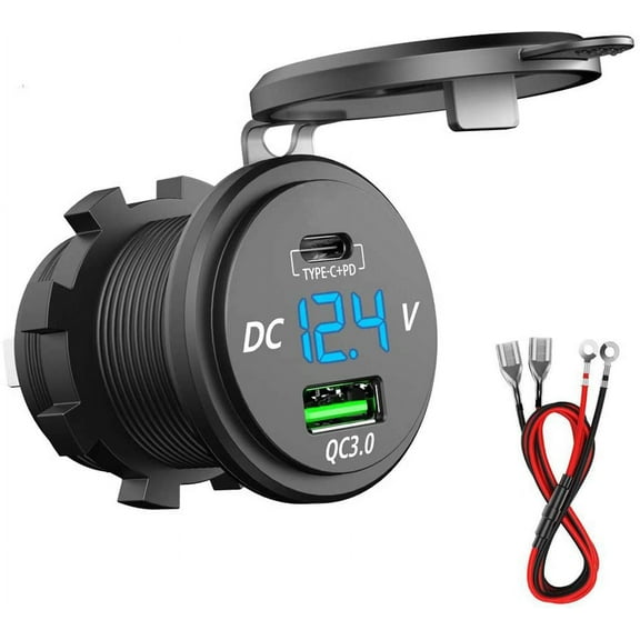 CHAR-05 TYPE C PD USB with LED Voltmeter Charger Socket