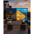 thumbnail image 3 of ULTIMEA 4K DLP Smart Projector for Home, 1800 ANSI Lumens Projector Native 1080P, Built-in Apps, AI Auto Focus & 6D Keystone, Projector with WiFi & BT, 300” Home Theater Movie Projector Poseidon E100, 3 of 10