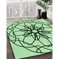 thumbnail image 3 of Ahgly Company Machine Washable Indoor Round Transitional Mint Green Area Rugs, 3' Round, 3 of 7