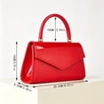 thumbnail image 5 of Women's Glossy Patent Leather Top Handle Clutch Purse for Wedding Party Evening, 5 of 7