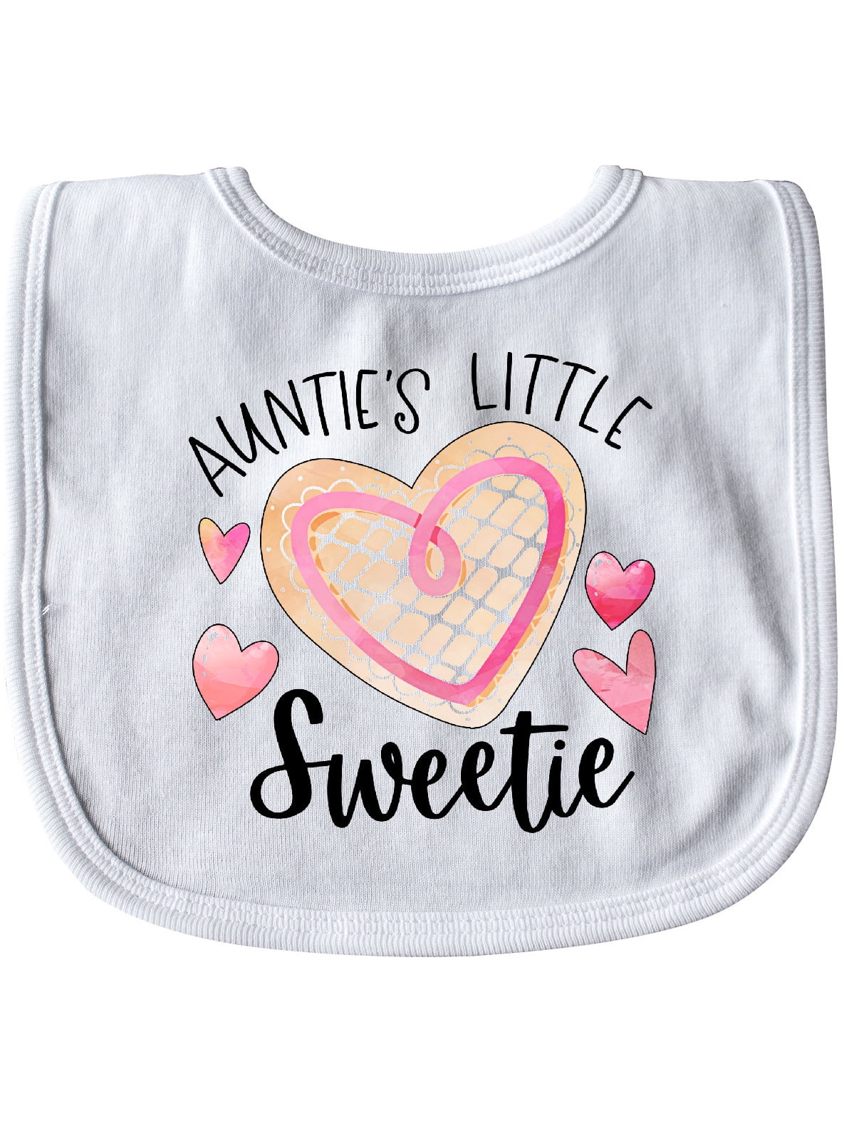 Auntie's Little Sweetie Pink Heart Cookie Baby Bib - Walmart.com ...
