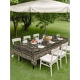 thumbnail image 4 of Outdoor Tablecloth with Umbrella Hole for Patio/Picnic/Party/Camping, Sage Green Floral Boho Waterproof Table Cloth Rectangle Table Cover Washable, Ethnic Tribe Abstract Art Flower (54"x 80"), 4 of 8