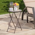 thumbnail image 3 of Leumius 14" Folding Side Table with Stone Mosaic Top,Indoor Outdoor Accent Table for Patio/Outdoor, 3 of 8