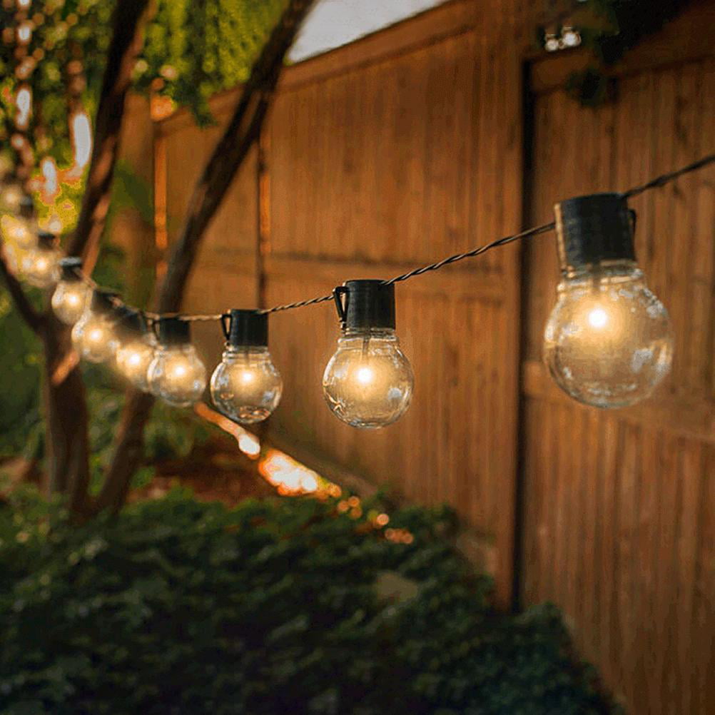 Solar Powered Retro Bulb Wire String Lights For Garden Outdoor Fairy Summer Lamp 