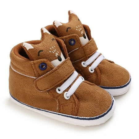 

Infant Baby Boys Sneakers Soft-soled Anti-slip High Top Crib Shoes For Winter