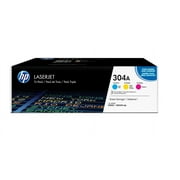 HP 304A (CF340A) Cyan, Magenta & Yellow Original LaserJet Toner Cartridges, 3 pack