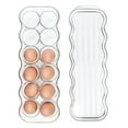 thumbnail image 4 of mDesign Plastic Egg Storage Tray Holder for Refrigerator, 12 Eggs - Clear, 4 of 7
