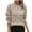 Khaki, variant on Wutalume Women's Casual Polka Dot Jacquard Round Neck Pullover Long Sleeve Sweater Top, Printed Knit Design, Stylish Top for Fun Outfits,Hot Pink L