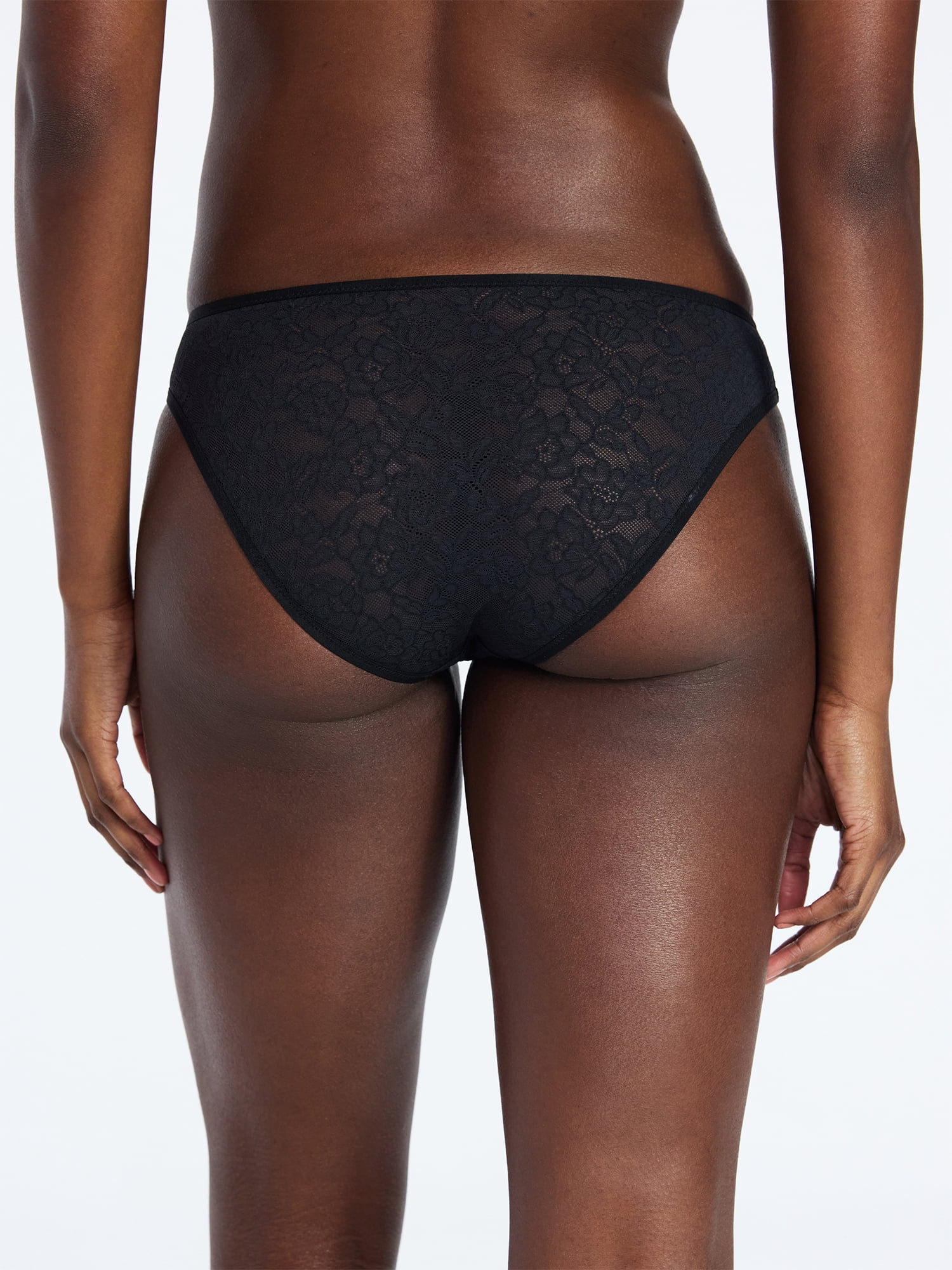 Joyspun Women's Soft Stretch Lace Bikini Panties, 2-Pack, Sizes XS-3XL
