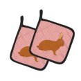 thumbnail image 1 of Carolines Treasures BB7969PTHD Rex Rabbit Paire de Porte-Pots à Carreaux Roses, 1 of 1