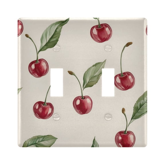 Yayeee Toggle Light Switch Wall Plate 2-Gang 4.56"x4.48" Decorative Outlet Cover, Beige Cherry