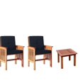 thumbnail image 1 of 3 Meubles de Patio Extérieur Ensemble avec Table d'Appoint et Ensemble de 2 Fauteuils en Brun Cannelle, 1 of 3