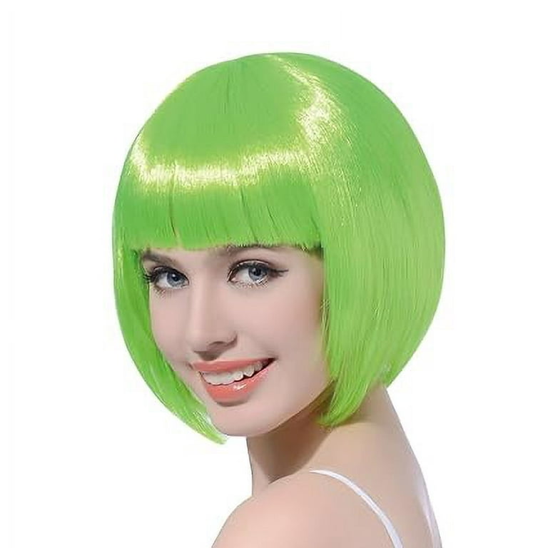 My Costume Wigs Short Bob Wig and Sunglass Set Neon Colored Wigs Colorful Cosplay Wigs Daily Party Hairpieces for Bachelorette Glow in The Dark Neon Party Favors Halloween Multi Walmart