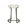thumbnail image 3 of Weston Home Narvik Round End Table with Stainless Steel Glass Top Table, Grey Finish, 3 of 6